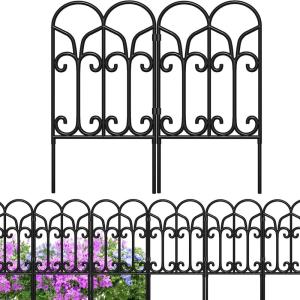 imageAMAGABELI GARDEN ampamp HOME 10 Panels Decorative Garden Fences and Borders for Dogs 22inH10ftL No Dig Metal Fence Panels Garden Edging Border Fence for Animal Barrier Fencing for Flower Beds Yard