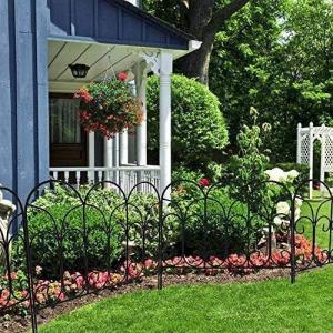 imageAMAGABELI GARDEN ampamp HOME 5 Panels Decorative Garden Fences and Borders for Dogs 32inH10ftL No Dig Metal Fence Panel Garden Edging Fence for Animal Barrier Fencing for Flower Beds Yard Patio Blackblack