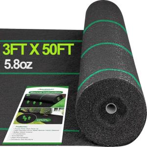 imageAMAGABELI GARDEN ampamp HOME 58oz 4ft x 100ft Weed Barrier Landscape Fabric Heavy Duty Ground Cover Weed Cloth Geotextile Fabric Durable Driveway Cover Garden Lawn Fabric Outdoor Weed Mat58oz3ft x 50ft