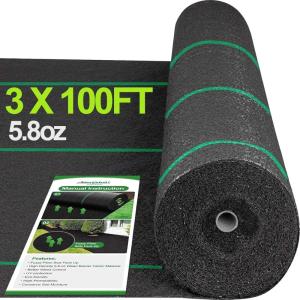 imageAMAGABELI GARDEN ampamp HOME 58oz 4ft x 100ft Weed Barrier Landscape Fabric Heavy Duty Ground Cover Weed Cloth Geotextile Fabric Durable Driveway Cover Garden Lawn Fabric Outdoor Weed Mat58oz3ft x 100ft