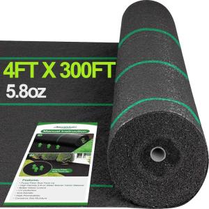 imageAMAGABELI GARDEN ampamp HOME 58oz 4ft x 100ft Weed Barrier Landscape Fabric Heavy Duty Ground Cover Weed Cloth Geotextile Fabric Durable Driveway Cover Garden Lawn Fabric Outdoor Weed Mat58oz4ft x 300ft