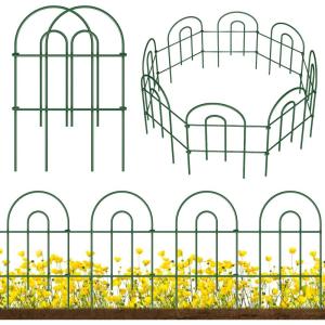 imageAMAGABELI Garden ampamp Home Decorative Garden Fence Border 35panels 18inch x 50ft Animal Barrier Fence Border Black Thicken Metal Wire Fencing Rustproof Landscape Patio Flower Bed Edge SectionGreen