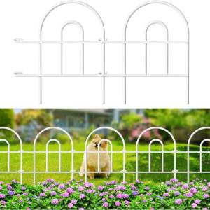 imageAMAGABELI Garden ampamp Home Decorative Garden Fence Border 35panels 18inch x 50ft Animal Barrier Fence Border Black Thicken Metal Wire Fencing Rustproof Landscape Patio Flower Bed Edge SectionWhite
