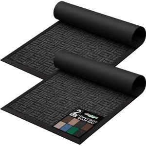 imageAmagabeli 2 Pack Large Outdoor Door Mats Rubber Shoes Scraper 36quot x 24quot for Front Door Entrance Outside Doormat Patio Rug Dirt Debris Mud Trapper Waterproof Indoor Inside Low Profile Washable BG3432