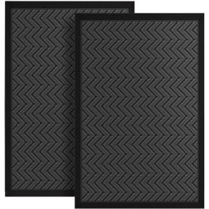 imageAmagabeli 2 Pack Large Outdoor Door Mats Rubber Shoes Scraper 36quot x 24quot for Front Door Entrance Outside Doormat Patio Rug Dirt Debris Mud Trapper Waterproof Out Door Mat Low Profile Washable BG349Dark Grey