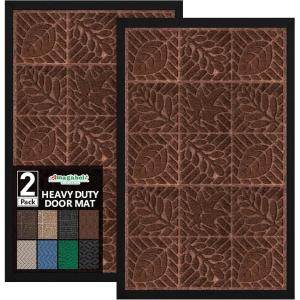 imageAmagabeli 2 Pack Outside Shoe Mat Rubber Doormat for Front Door 18quotx 30quot Outdoor Mats Entrance Waterproof Rugs Dirt Debris Mud Trapper Carpet for Patio Non Skid Doormats Exterior Door Mat