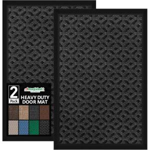 imageAmagabeli 2 pack Large Outdoor Door Mats Rubber Shoes Scraper 36quot x 24quot for Front Door Entrance Outside Doormat Patio Rug Dirt Debris Mud Trapper Waterproof Out Door Mat Low Profile Washable Carpet