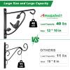 imageAMAGABELI GARDEN ampamp HOME 2 Pack 12 inch Hanging Brackets for Plants Outdoor Hangers Hanging Planter Hooks Lanterns Plant Hooks Hangers Hanging Basket Brackets Bird Feeder Bracket with Screws BG1511Black