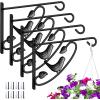 imageAMAGABELI GARDEN ampamp HOME 2 Pack 12 inch Hanging Brackets for Plants Outdoor Hangers Hanging Planter Hooks Lanterns Plant Hooks Hangers Hanging Basket Brackets Bird Feeder Bracket with Screws BG1511Black
