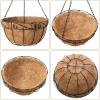 imageAMAGABELI GARDEN ampamp HOME 4 Pack 14 Inch Plant Hanging Baskets Metal for Flowers Round Outdoor Hanging Pots Holder Hanger Metal with Coco Liner Chain Large Artificial Plants Decoration Black Basket14Black
