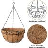 imageAMAGABELI GARDEN ampamp HOME 4 Pack 14 Inch Plant Hanging Baskets Metal for Flowers Round Outdoor Hanging Pots Holder Hanger Metal with Coco Liner Chain Large Artificial Plants Decoration Black Basket14Black