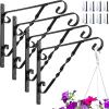 imageAMAGABELI GARDEN ampamp HOME 4 Pack Hanging Plants Bracket 12quot Outdoor Hanger Planter Hooks Flower Baskets Pot Bird Feeder Lanterns Hanger Garden for Wall Fence Screw Mount Arm Metal Black BG154Black