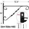imageAMAGABELI GARDEN ampamp HOME 4 Pack Hanging Plants Bracket 12quot Outdoor Hanger Planter Hooks Flower Baskets Pot Bird Feeder Lanterns Hanger Garden for Wall Fence Screw Mount Arm Metal Black BG154Black
