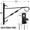 imageAMAGABELI GARDEN ampamp HOME 4 Pack Plants Bracket Hanger 10in Hanging Planter Hooks Baskets Flower Pot Bird Feeder for Outdoor Indoor Wall Fence Trees Lanterns Patio Lawn Garden Screw Mount Arm Black4