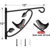 imageAmagabeli Hanging Plants Bracket 12 Inch Outdoor Hooks Hangers Flower Basket Planter Pot Bird Feeder for Fence Wall Tree Wind Chimes Lantern Outdoor Indoor Patio Garden 3D Bird Arm Metal Black hook03