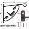 imageAmagabeli Hanging Plants Bracket 12 Inch Outdoor Hooks Hangers Flower Basket Planter Pot Bird Feeder for Fence Wall Tree Wind Chimes Lantern Outdoor Indoor Patio Garden 3D Bird Arm Metal Black hook03