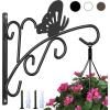 imageAMAGABELI GARDEN ampamp HOME Hanging Plants Bracket Hanger 11quot Wall Planter Hook Flower Pot Baskets Bird Feeder Wind Chime Lanterns Patio Garden for Outdoor Screw Mount Arm Hardware Butterfly Black hook06