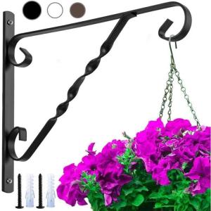 imageAmagabeli Hanging Plants Bracket 12 Wall Planter Hook Flower Pot Bird Feeder Wind Chime Lanterns Hanger Patio Lawn Garden for Shelf Shelves Fence Screw Mount against Door Arm Hardware