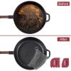 imageAmagabeli Stainless Steel Cast Iron Cleaner with Durable Plastic Pan Grill Scrapers 8x6 316L Chainmail Scrubber Cookware Accessories Skillet Scraper Pot Grill Brush Cleaning Tools Set