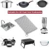 imageAmagabeli Stainless Steel Cast Iron Cleaner with Durable Plastic Pan Grill Scrapers 8x6 316L Chainmail Scrubber Cookware Accessories Skillet Scraper Pot Grill Brush Cleaning Tools Set
