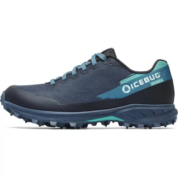 imageIcebug Mens Pytho6 BUGrip Trail Running Shoe with Carbide Studded Traction SoleDark BlueMint