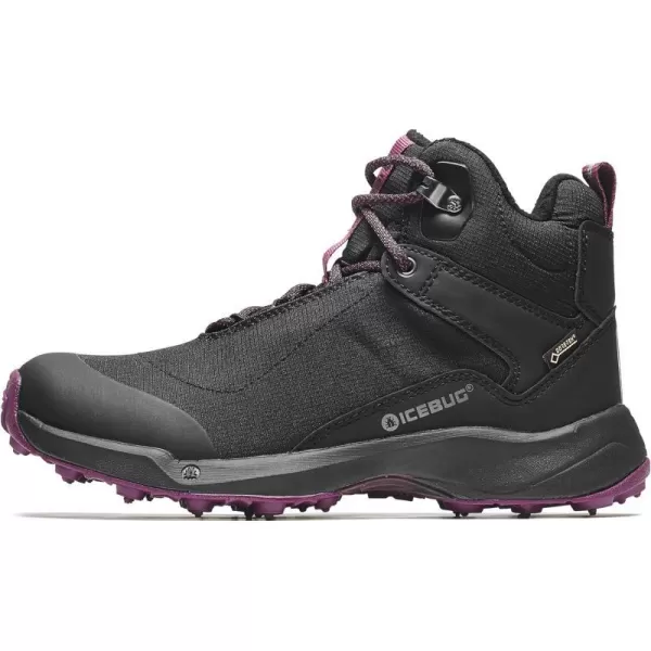 imageIcebug Womens Pace3 BUGrip GTX Hiking Boot with Carbide Studded Traction SoleBlackDark Hibiscus