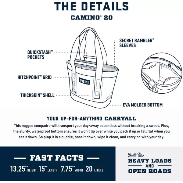 YETI Camino 20 Carryall with Internal Dividers, All-Purpose Utility Bag