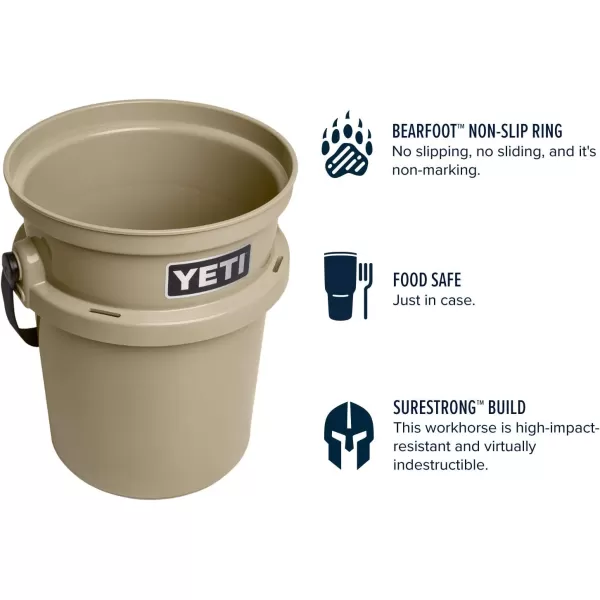 YETI Loadout 5-Gallon Bucket, Impact Resistant Fishing/Utility Bucket, Seafoam