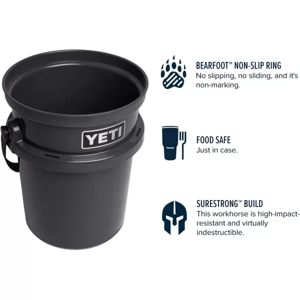 YETI Loadout 5-Gallon Bucket, Impact Resistant Fishing/Utility Bucket, Seafoam