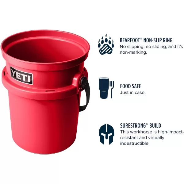 YETI Loadout 5-Gallon Bucket, Impact Resistant Fishing/Utility Bucket, Seafoam