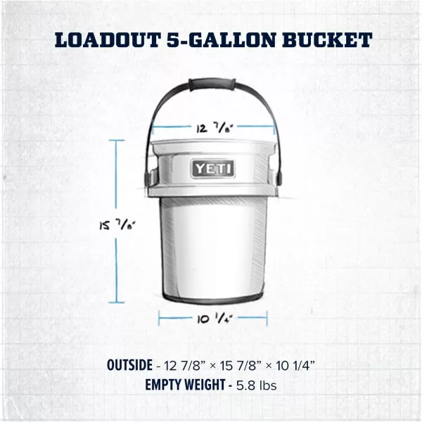 YETI Loadout 5-Gallon Bucket, Impact Resistant Fishing/Utility Bucket, Seafoam