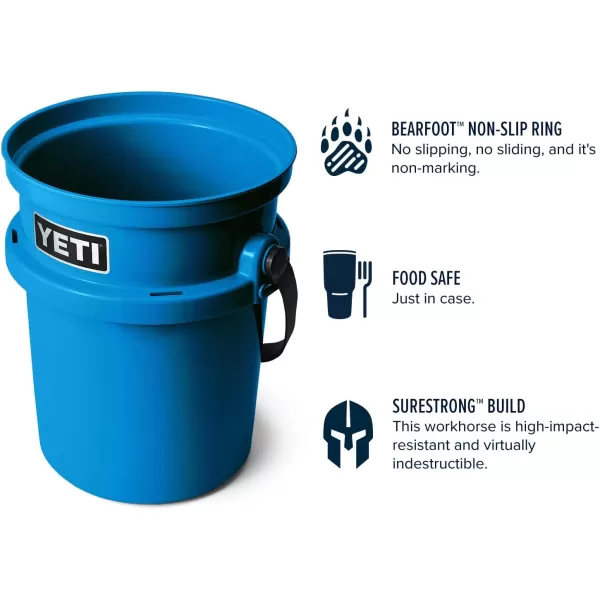 YETI Loadout 5-Gallon Bucket, Impact Resistant Fishing/Utility Bucket, Seafoam
