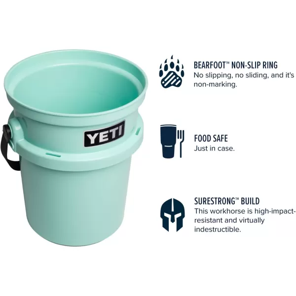 YETI Loadout 5-Gallon Bucket, Impact Resistant Fishing/Utility Bucket, Seafoam
