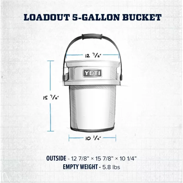 YETI Loadout 5-Gallon Bucket, Impact Resistant Fishing/Utility Bucket, Seafoam