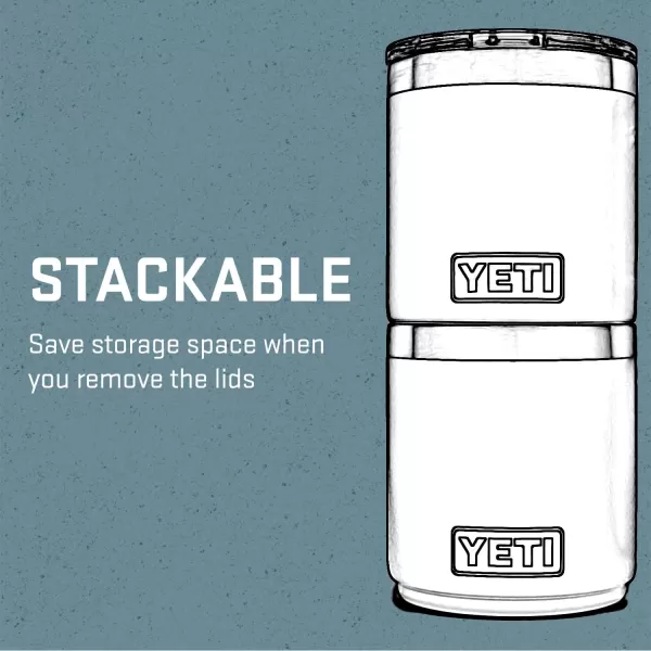 YETI Rambler 10 oz Stackable Lowball 2.0, Vacuum Insulated, Stainless Steel with MagSlider Lid, White