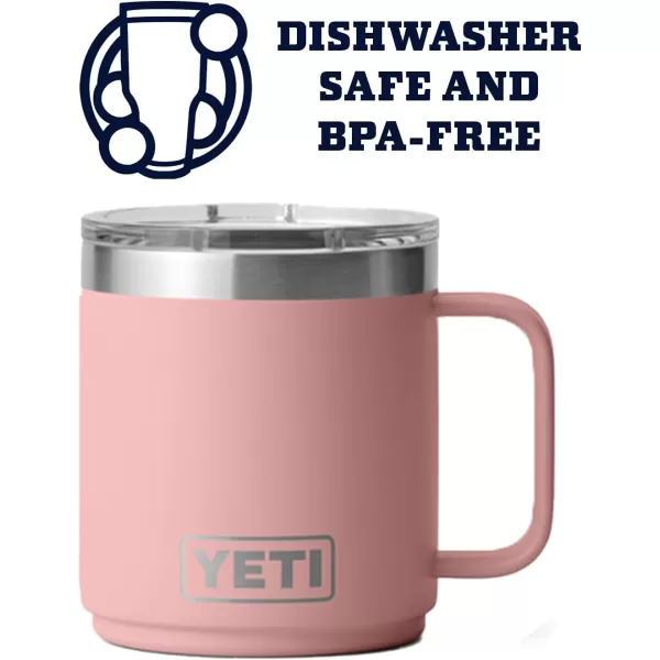 YETI Rambler 10 oz Stackable Mug, Vacuum Insulated, Stainless Steel with MagSlider Lid, Tropical Pink