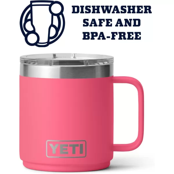 YETI Rambler 10 oz Stackable Mug, Vacuum Insulated, Stainless Steel with MagSlider Lid, Tropical Pink