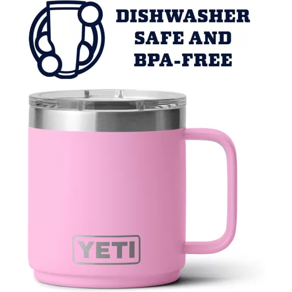 YETI Rambler 10 oz Stackable Mug, Vacuum Insulated, Stainless Steel with MagSlider Lid, Tropical Pink