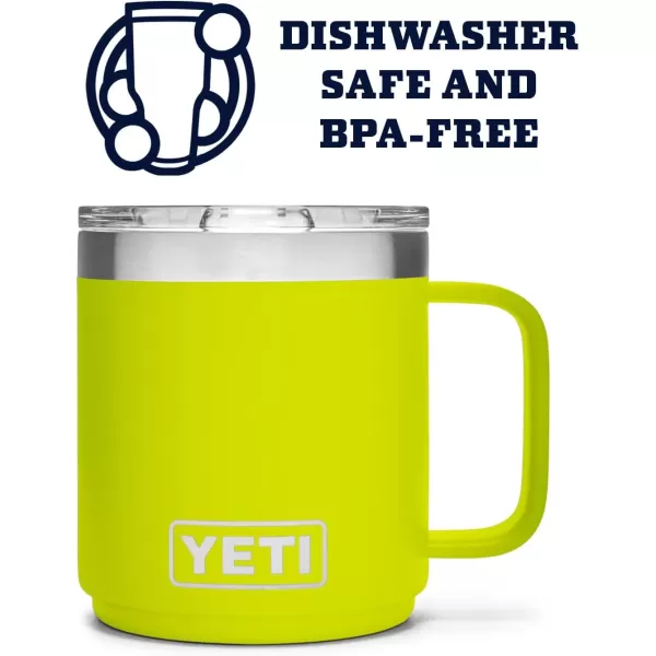 YETI Rambler 10 oz Stackable Mug, Vacuum Insulated, Stainless Steel with MagSlider Lid, Tropical Pink