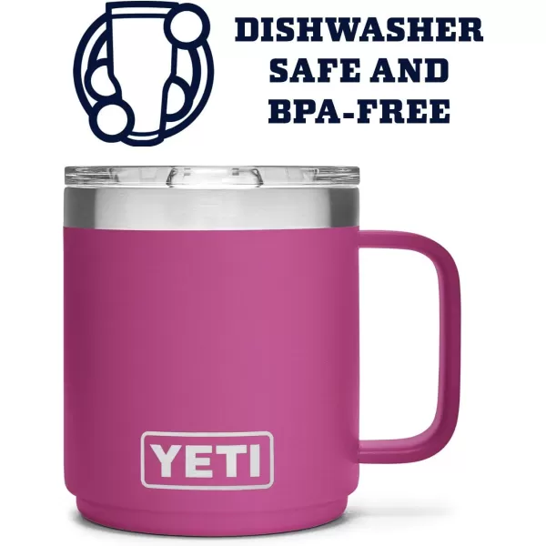 YETI Rambler 10 oz Stackable Mug, Vacuum Insulated, Stainless Steel with MagSlider Lid, Tropical Pink