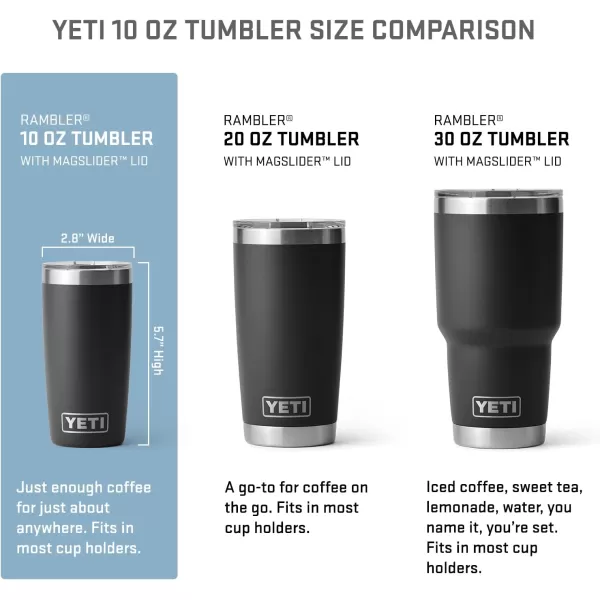 YETI Rambler 10 oz Tumbler, Stainless Steel, Vacuum Insulated with MagSlider Lid, White