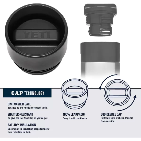 YETI Rambler 12 oz Bottle, Stainless Steel, Vacuum Insulated, with Hot Shot Cap