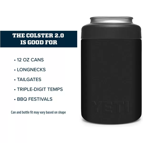YETI Rambler 12 oz. Colster Can Insulator for Standard Size Cans, Black 