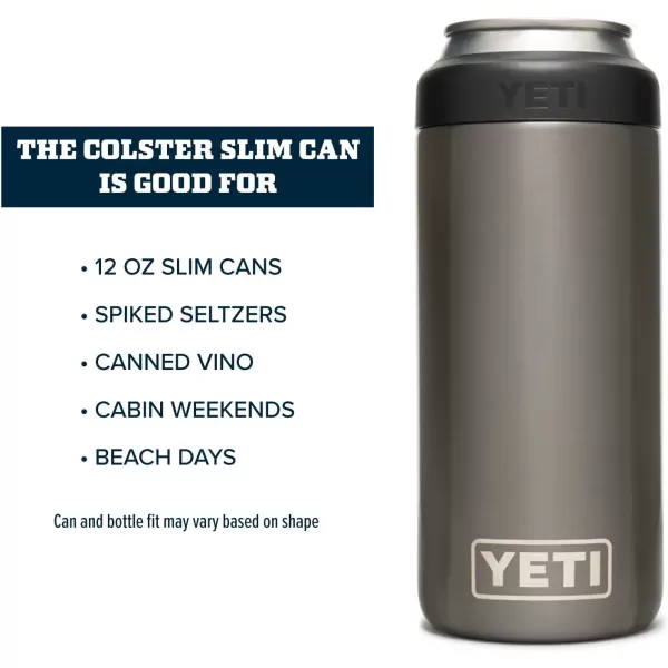 YETI Rambler 12 oz. Colster Slim Can Insulator for the Slim Hard Seltzer Cans, Charcoal