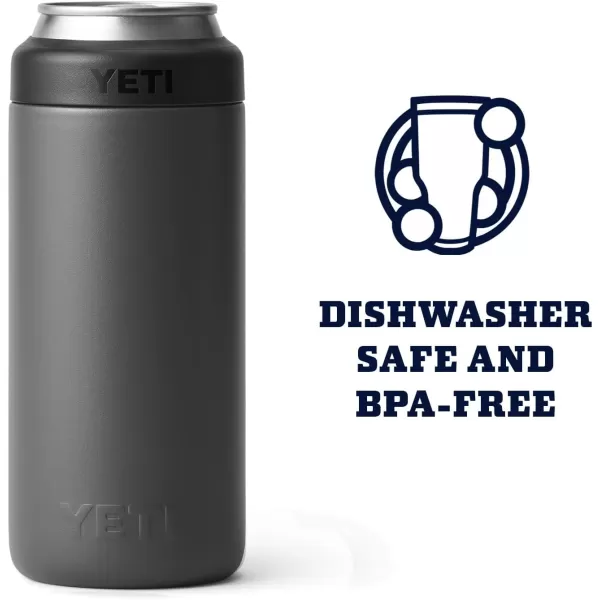YETI Rambler 12 oz. Colster Slim Can Insulator for the Slim Hard Seltzer Cans, Charcoal