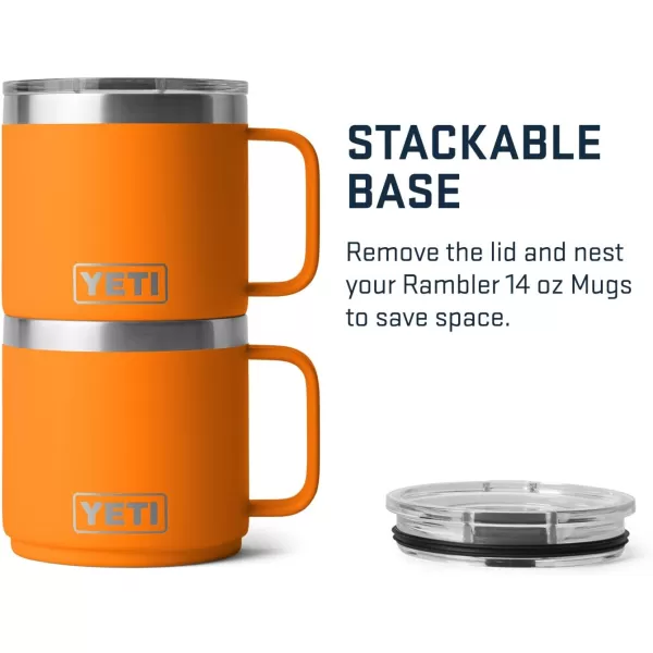 YETI Rambler 14 oz Stackable Mug, Vacuum Insulated, Stainless Steel with MagSlider Lid, King Crab