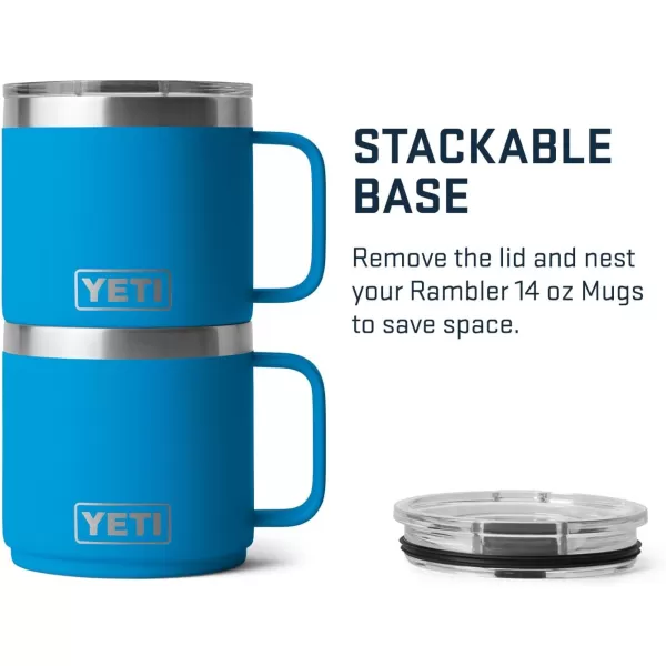 YETI Rambler 14 oz Stackable Mug, Vacuum Insulated, Stainless Steel with MagSlider Lid, King Crab