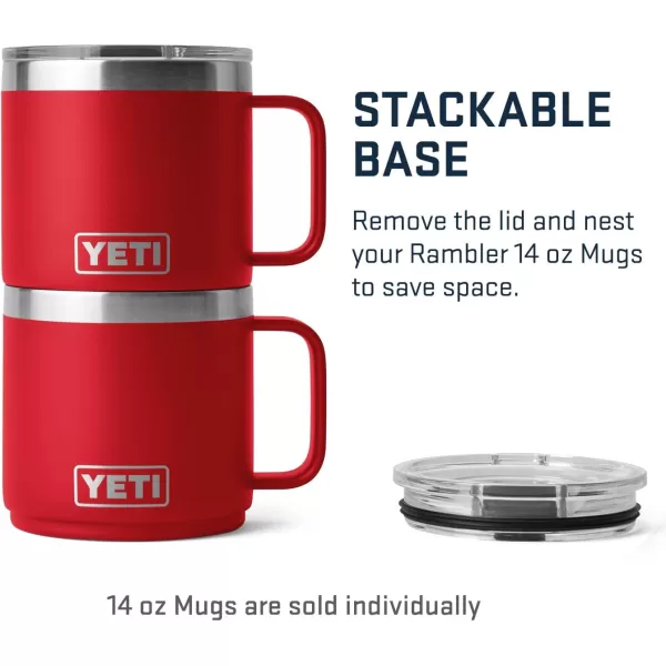 YETI Rambler 14 oz Stackable Mug, Vacuum Insulated, Stainless Steel with MagSlider Lid, King Crab
