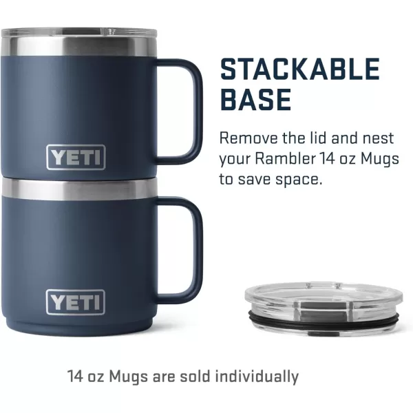 YETI Rambler 14 oz Stackable Mug, Vacuum Insulated, Stainless Steel with MagSlider Lid, King Crab