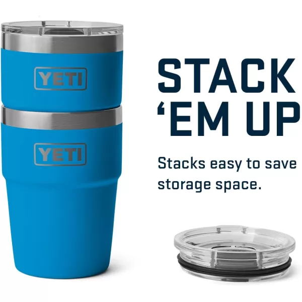 YETI Rambler 16 oz Stackable Tumbler, Vacuum Insulated, Stainless Steel with MagSlider Lid, Navy